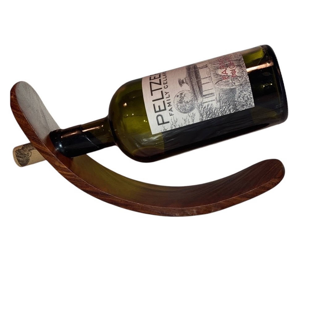 Custom Wood Wine Bottle Stand For a Single Bottle Of Wine Wood Wine Holder Decor